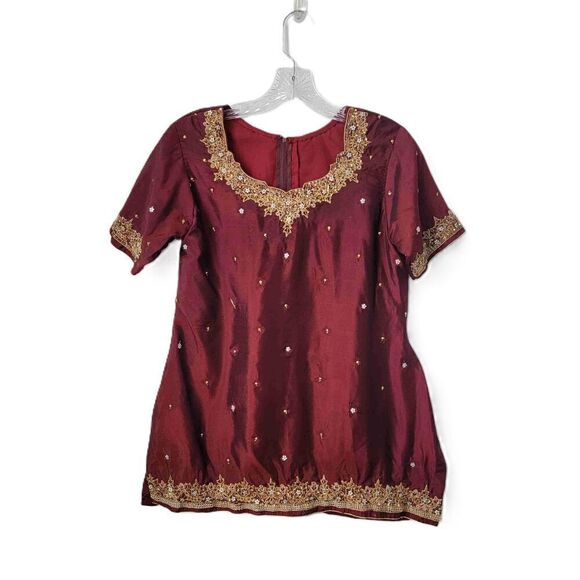 Womens Maxi Skirt And Top Set Short Sleeves Traditional Style Size Small & XL - Picture 2 of 14